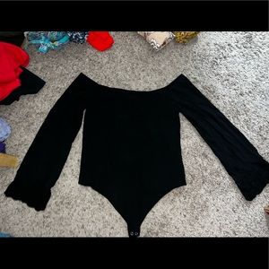 Black lace body suit